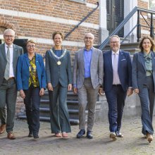 Burgemeester, wethouders en gemeentesecretaris voor het Oude Stadhuis